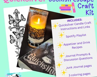 Bookish Escape Craft Kit for Readers/Crafters of all levels solo or group Craft, Recipes, Coloring Pages, Playlist, Printables & More!