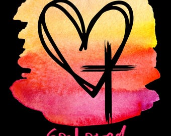 So Loved transparent PNG, John 3:16, cross, Christian, DTF, sublimation, for DIY crafts