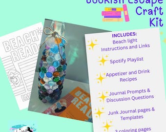 Beach Read Bookish Escape Craft Kit for Readers/Crafters, solo or group Craft, Recipes, Coloring Pages, Playlist, Printables & More!