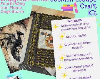 Bookish Escape Craft Kit for Readers/Crafters of all levels solo or group Craft, Recipes, Coloring Pages, Playlist, Printables & More!