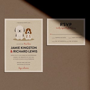 Dog Lover Personalized Portrait Wedding Invitation - Custom DIY Printable
