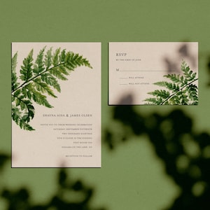 Farn Liebe Hochzeitseinladung - Diy Druck