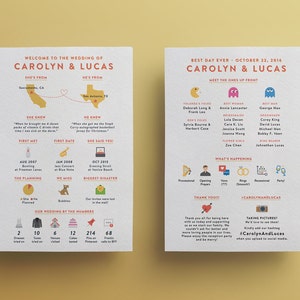 Wedding Story Infographic Illustrated Program - Custom DIY Printable