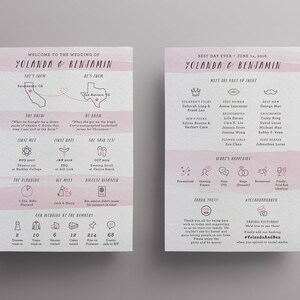 Nossa história infográfico programa de casamento com lavagem em aquarela - impressão DIY personalizada