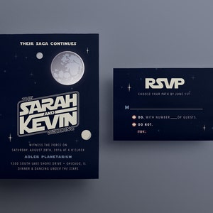 Star Wars Themed Space Galaxy Wedding Invitation  Custom DIY