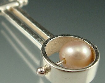 Round Drop Abacus Pendant - Pearl Necklace - ready to ship