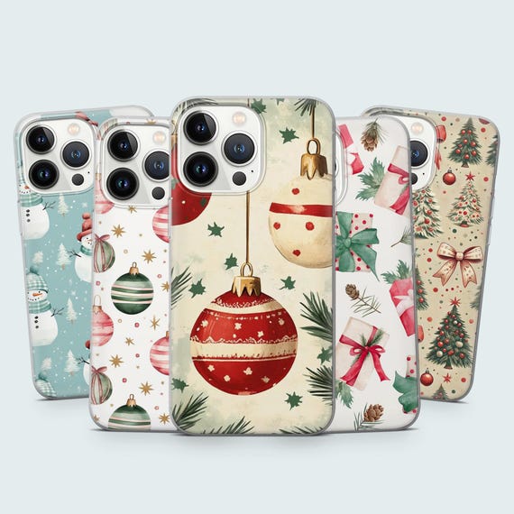 Christmas Pattern Phone Case Aesthetic Winter Cover for iPhone 17