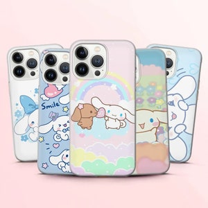 Kawaii telefoonhoesje Cinnamoroll Dog Cover voor iPhone 16e, 15Pro, 15, 14, 13, 12, 11, Pixel 9A, 8A, 8, 7, Samsung S25+, S24Ultra, S23, A36