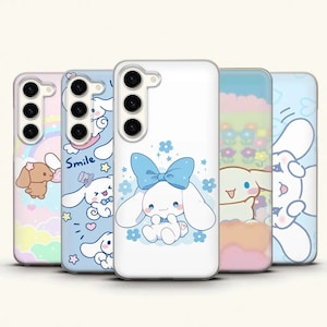Coque Sanrio Cinnamoroll pour Samsung S25+, S24, S23, S25, S21Ultra, A36, Pixel 9Pro XL, 8Pro, 8, 7, iPhone 16e, 15Pro, 15, 14, 13