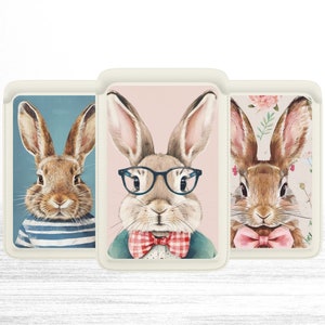 Niedliche Frühling Hase Magsafe Geldbörse, magnetische Osterhase Geldbörse kompatibel mit iPhone 16, iPhone 15, iPhone 14, iPhone 13 SE Pro Max Plus