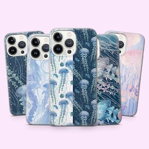 Custodia per telefono Ocean Jellyfish Creature Medusa Cover per iPhone 16Pro, 15Pro, 15, 14, 13, 12, Pixel 9A, 8A, 8, 7, Samsung S25+, S24, S23, A36