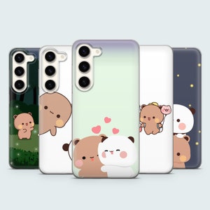 Funda para teléfono Bubu y Dudu con diseño de panda para Samsung S25+, S24, S23, S25, A36, Pixel 8Pro, 8, 7, 6, iPhone 16Pro, 15Pro, 15, 14Pro, 13, 12