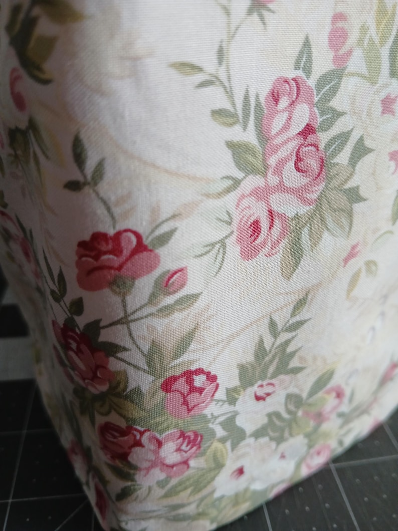 TOILE TISSUE Box COVER - Black, Blue, Gray, Pink, Green toile or Black or Blue Gingham square Tissue Box Cover, Roses, image 9