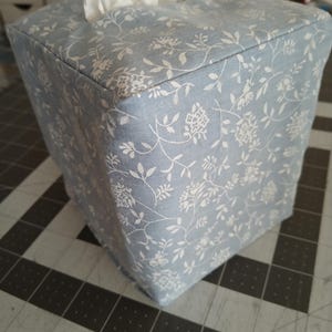 TOILE TISSUE Box COVER - Black, Blue, Gray, Pink, Green toile or Black or Blue Gingham square Tissue Box Cover, Roses, Blue white floral