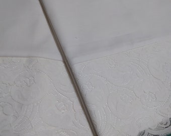 PILLOW CASES Standard/Queen White with White 5" Lace Hem  - A Set of Two - Wedding