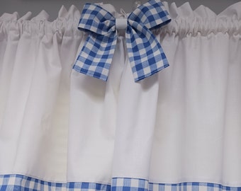 GINGHAM CLOTH BOWS - Matching Valances in another Listing Cottage Farmhouse