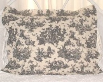 Black TOILE PILLOW SHAMS - Standard or Queen 21&quot; x 27&quot; - French Country Pictorial