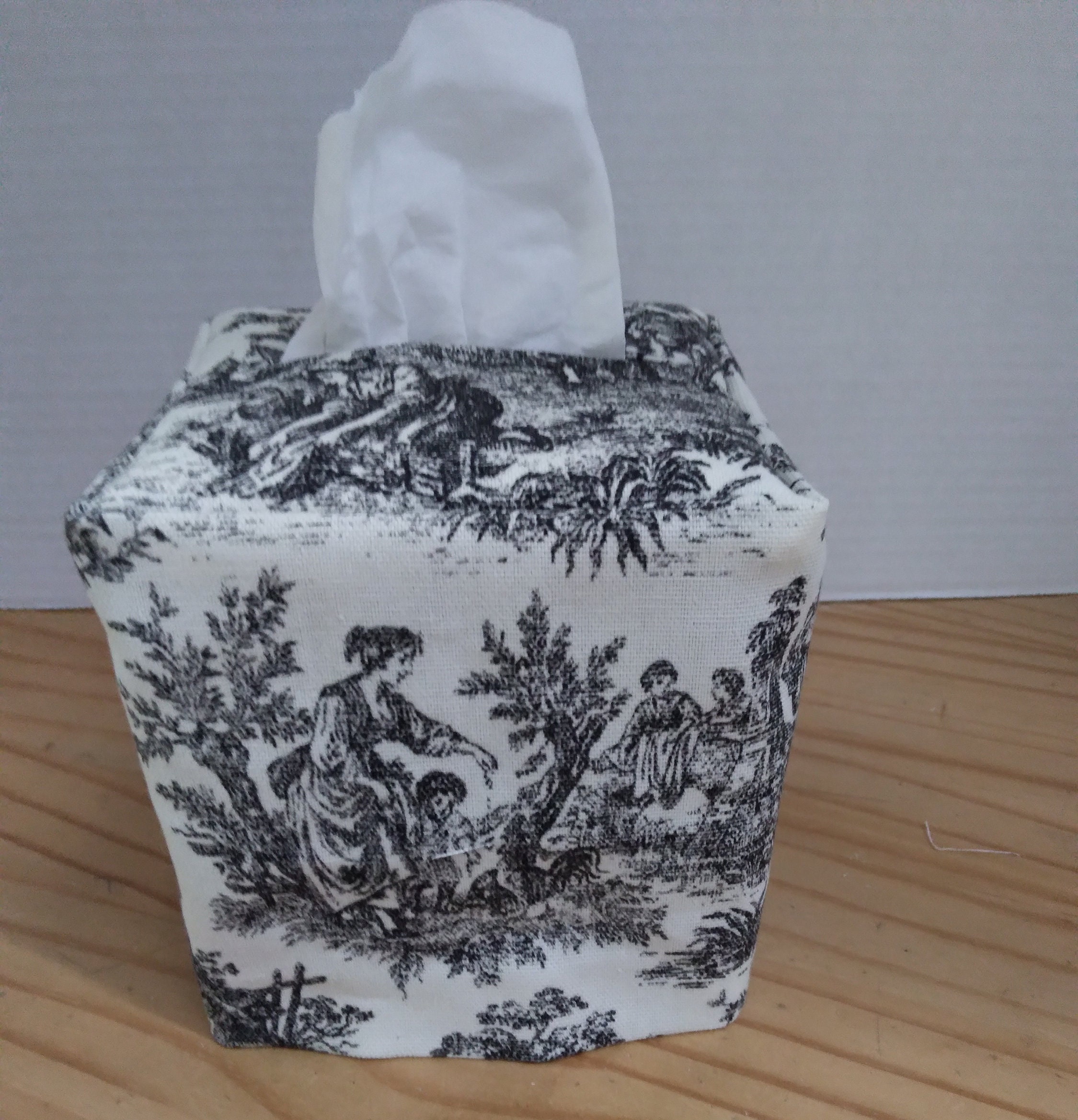 MINI GINGHAM - Cream Tissue Box Cover