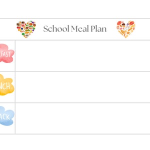 Meal Plan | Kids Meal Planning | Food Images | Family Meal Planning