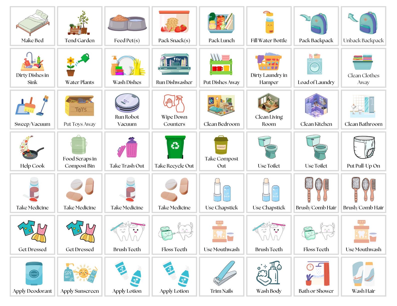 Routine Chart | Routine Cards | Kids Routines | Kids Calendar - Etsy