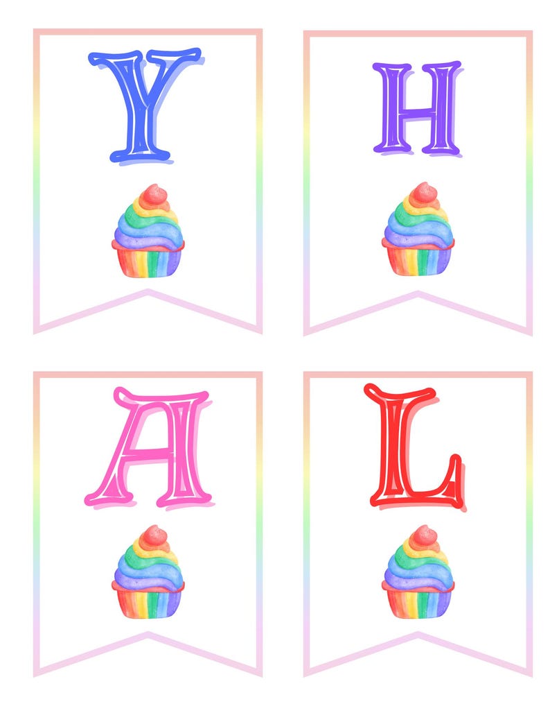 Small Half Birthday Banner Printable Banner Half Birthday Rainbow