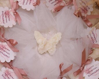 Butterfly Soy Wax Candle Favor: Christening, Baby Shower, Baptism