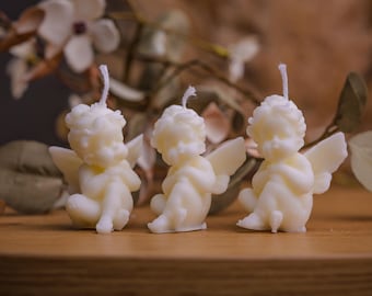 Cherub Angel Soy Wax Candle: Baptism Christening Favor
