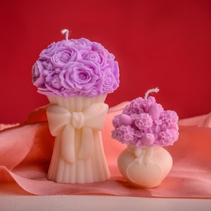 Rose Blossom Candle Bouquet: Scented Floral Arrangement, Home Decor