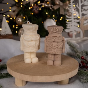 Handmade Christmas Nutcracker Soy Candle: Holiday Decor Gift