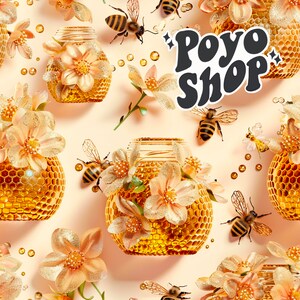 3D honey bees floral beehive simulation digital pattern download