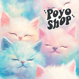 Kawaii Pastel Rainbow Cats Journal Paper Cute Seamless Pattern Sublimation Download Digital Paper Scrapbook