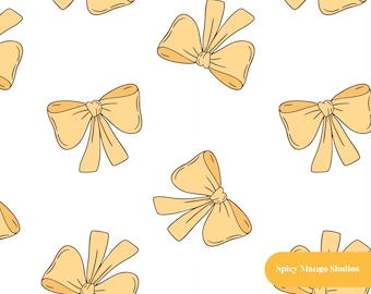 Yellow Bows Seamless Pattern (Digital Download)