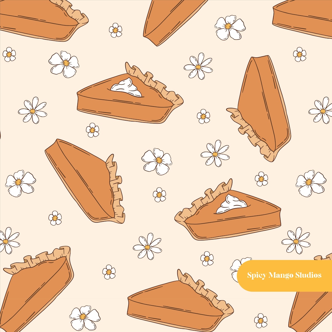 Pie Pattern Tem Hey Pumpkin Pie Seamless Pattern in Neutral - Etsy