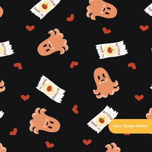Kawaii Hots Dogs Seamless Pattern in Black