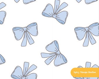 Blue Bows Seamless Pattern (Digital Download)