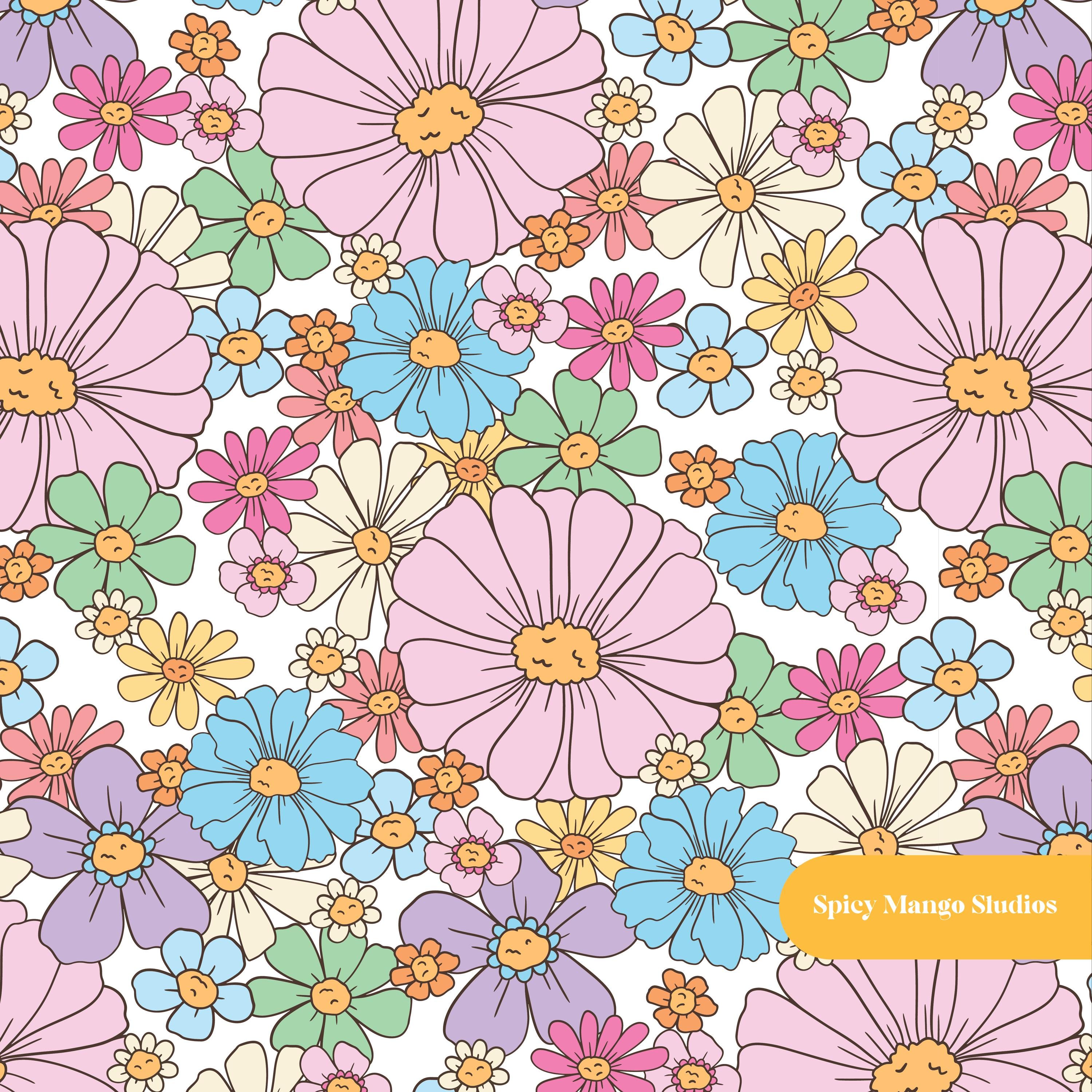 Alana Floral Seamless Pattern in White - Etsy