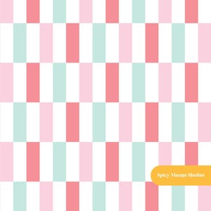 Stanton Rectangle Checker Seamless Pattern, Pink Mint Nursery Fabric, Digital Paper Instant Download