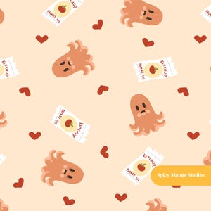 Kawaii Hots Dogs Seamless Pattern in Neutral