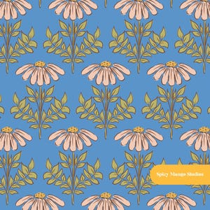 Grace Floral Seamless Pattern in Blue