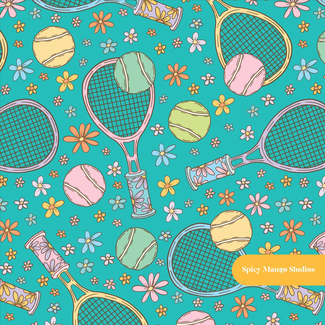 Tennis Print Pattern Floor Mat