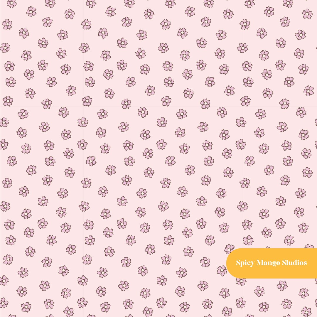 Summer Pink Floral Seamless Pattern in Pink - Etsy