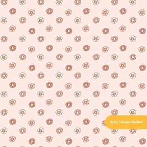 Pastel Ditsy Floral Seamless Pattern, Pink Nursery Fabric, Digital Paper Instant Download
