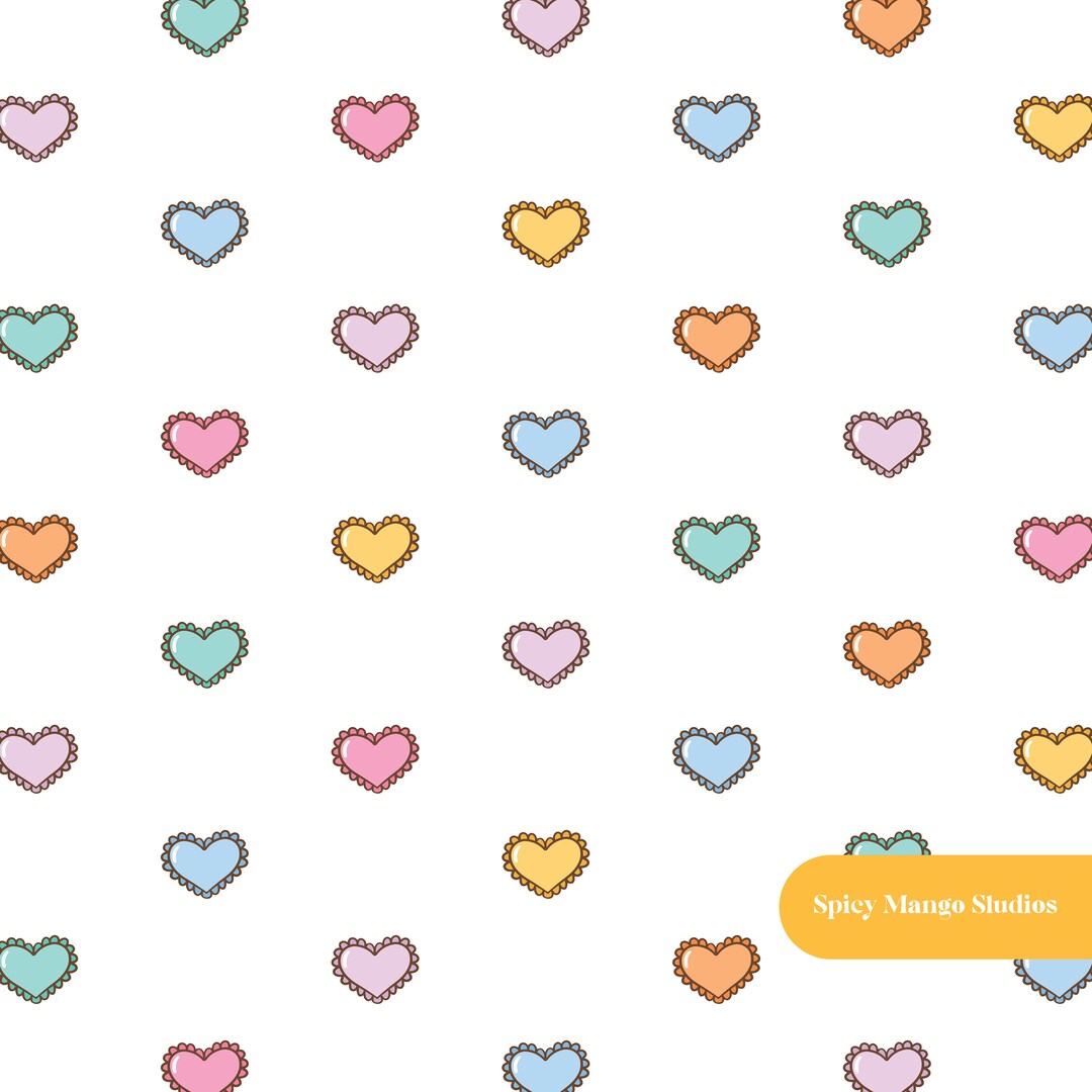 Heart Polka Dot Seamless Pattern in White - Etsy