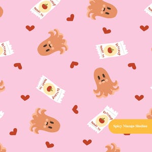 Kawaii Hots Dogs Seamless Pattern in Pink