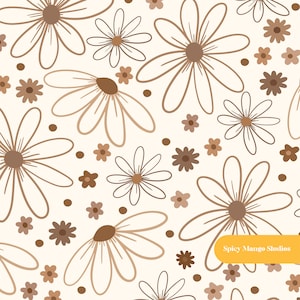 Valley Floral Seamless Pattern, Off White Nursery Fabric, Digital Paper Instant Download