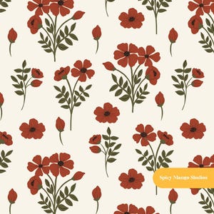 Rosalyn Seamless Pattern, Neutral Nursery Fabric, Digital Paper Instant Download