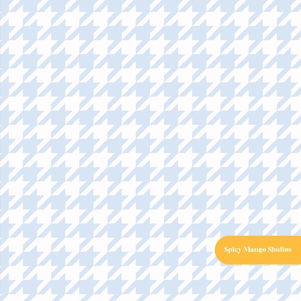 Houndstooth Seamless Pattern, Light Blue Nursery Fabric, Digital Paper Instant Download