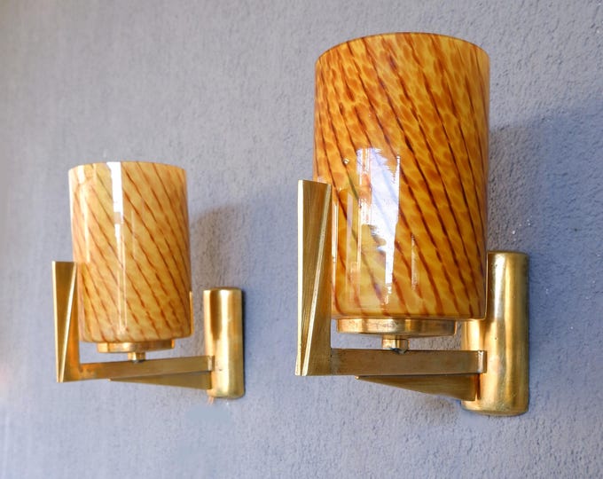 MCM Wall Sconces, Midcentury Brass Sconces, Vintage Brass Wall Lights ...