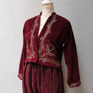 Antique Embroidered Ottoman Shalwar and Jacket set, Gold Gilt Embroidery early 1900&#39;s, Ottoman Empire