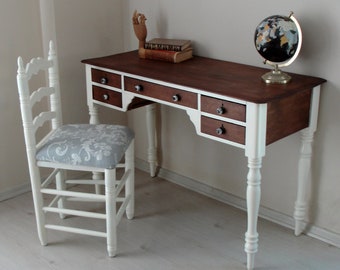 White desk sale with stained top